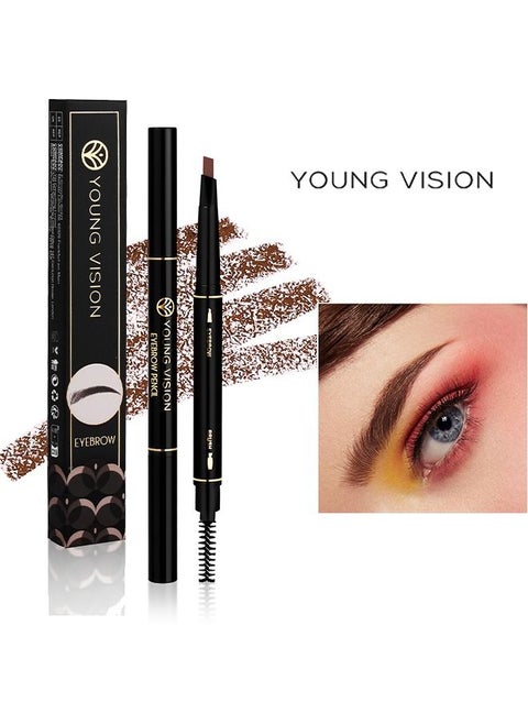 Waterproof EyeBrow Pencil, Eyebrow Pen Gel for Waterproof Eyebrow Makeup  Triangular Tip Long Lasting Eyebrow Pen with Brush Makeup Cosmetic(Brown)