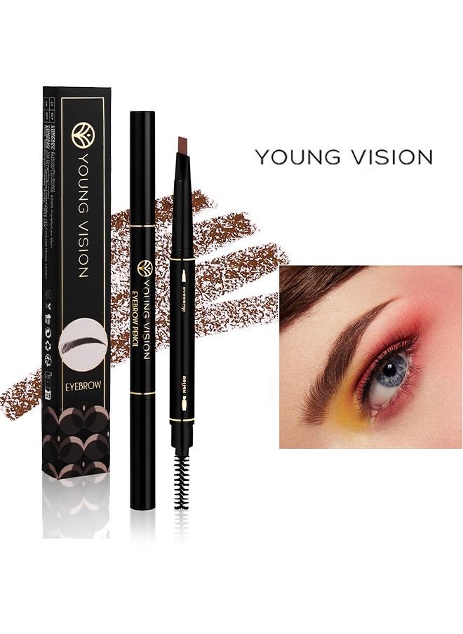 Waterproof EyeBrow Pencil, Eyebrow Pen Gel for Waterproof Eyebrow Makeup  Triangular Tip Long Lasting Eyebrow Pen with Brush Makeup Cosmetic(Brown)