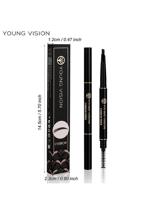 Waterproof EyeBrow Pencil, Eyebrow Pen Gel for Waterproof Eyebrow Makeup  Triangular Tip Long Lasting Eyebrow Pen with Brush Makeup Cosmetic(Brown)