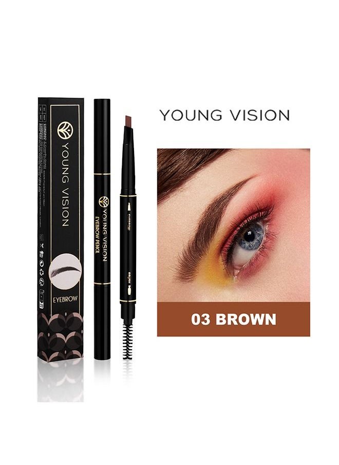 Waterproof EyeBrow Pencil, Eyebrow Pen Gel for Waterproof Eyebrow Makeup  Triangular Tip Long Lasting Eyebrow Pen with Brush Makeup Cosmetic(Brown)