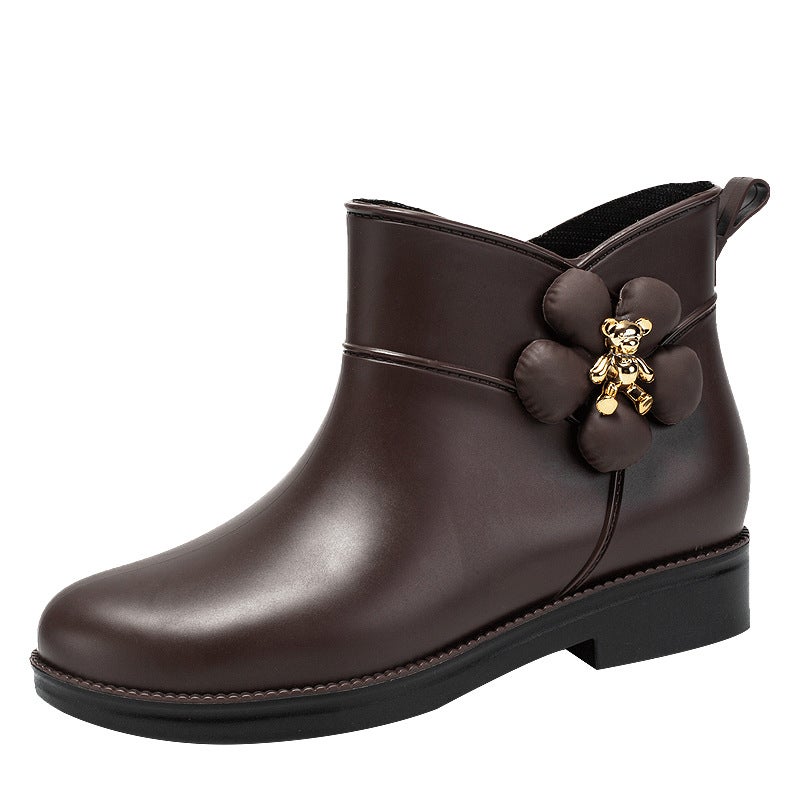 Candy Colored Fashion Rain Boots for Women 02 brown 