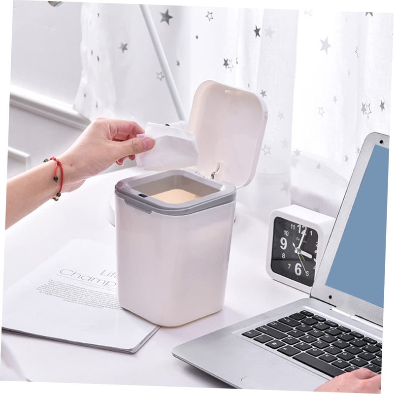 2pcs Decorative Cartoon Shaped Small Bedroom Trash Can Desk Trash Bin Lid Mini Wastebasket for Office Home - Image 4