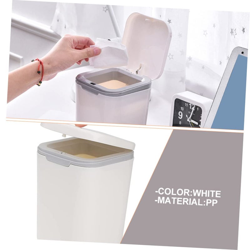 2pcs Decorative Cartoon Shaped Small Bedroom Trash Can Desk Trash Bin Lid Mini Wastebasket for Office Home - Image 5