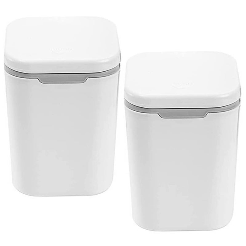 2pcs Decorative Cartoon Shaped Small Bedroom Trash Can Desk Trash Bin Lid Mini Wastebasket for Office Home - Image 1