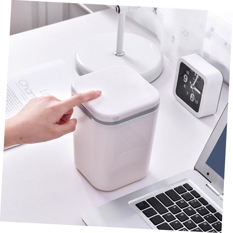 2pcs Decorative Cartoon Shaped Small Bedroom Trash Can Desk Trash Bin Lid Mini Wastebasket for Office Home - Image 3