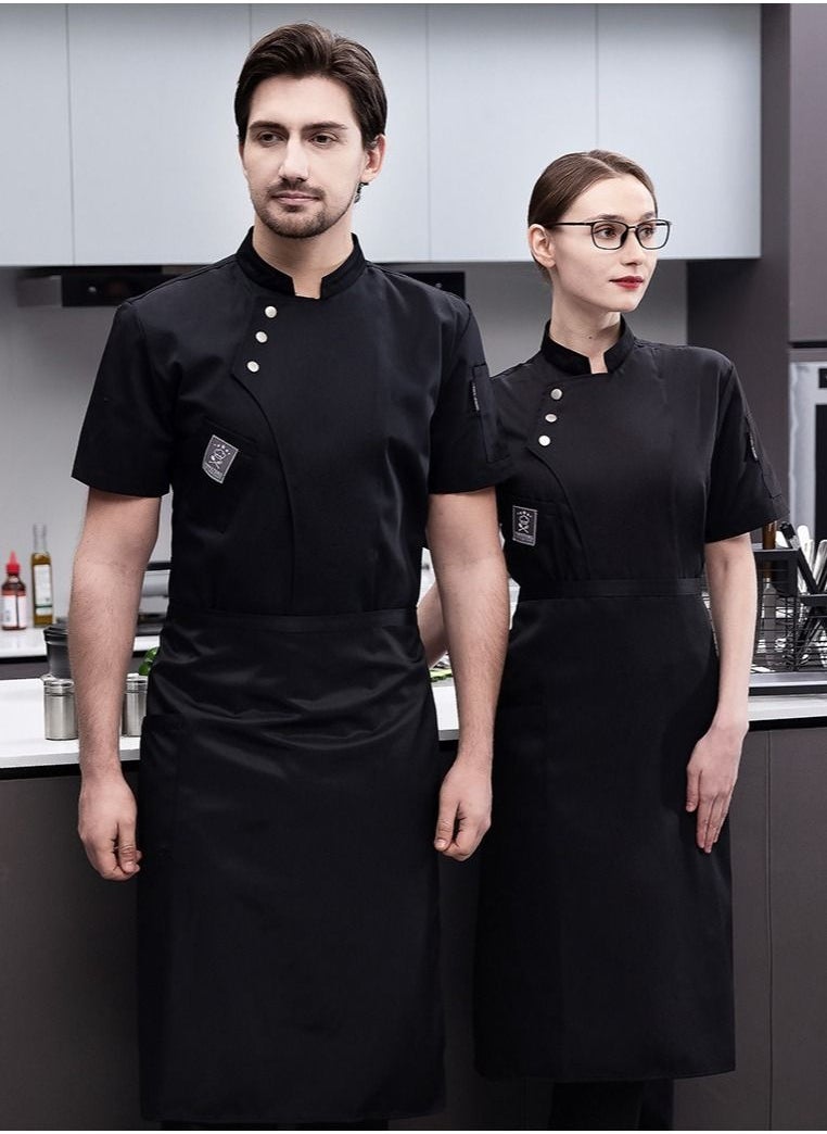 Gasin - Unisex Chef Jacket Apron Chef Uniform Set Short Sleeve - Image 1