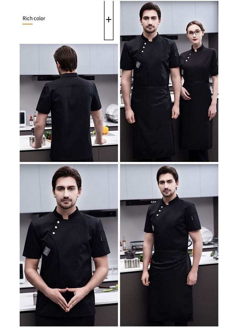 Gasin - Unisex Chef Jacket Apron Chef Uniform Set Short Sleeve - Image 1