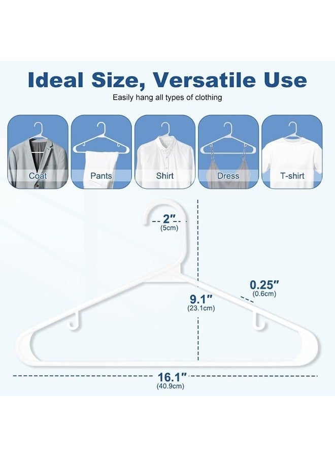 Plastic Hangers 40 Pack, Space Saving Coat Hanger, Clothes Hanger with Non Slip Hooks, Plastic Clothing Hangers for Closet, Ideal for Everyday Use on Shirts, Coats, Pants, Dress - Image 2