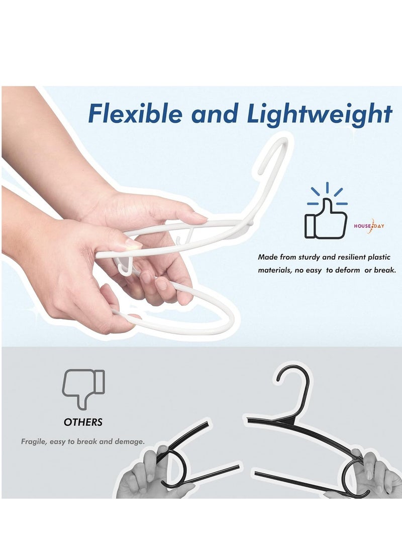 Plastic Hangers 40 Pack, Space Saving Coat Hanger, Clothes Hanger with Non Slip Hooks, Plastic Clothing Hangers for Closet, Ideal for Everyday Use on Shirts, Coats, Pants, Dress - Image 5