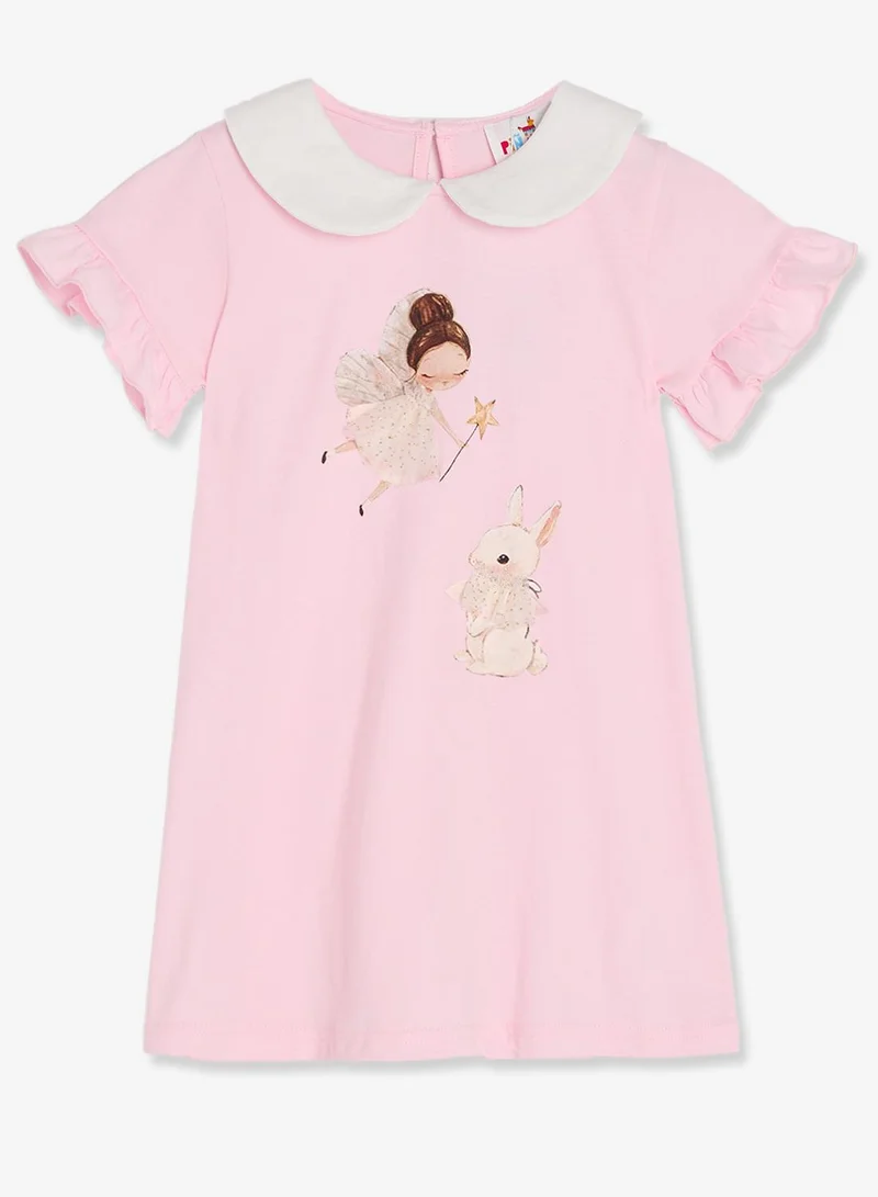 Pinata Magical Fairy and Rabbit Print Collar Dress