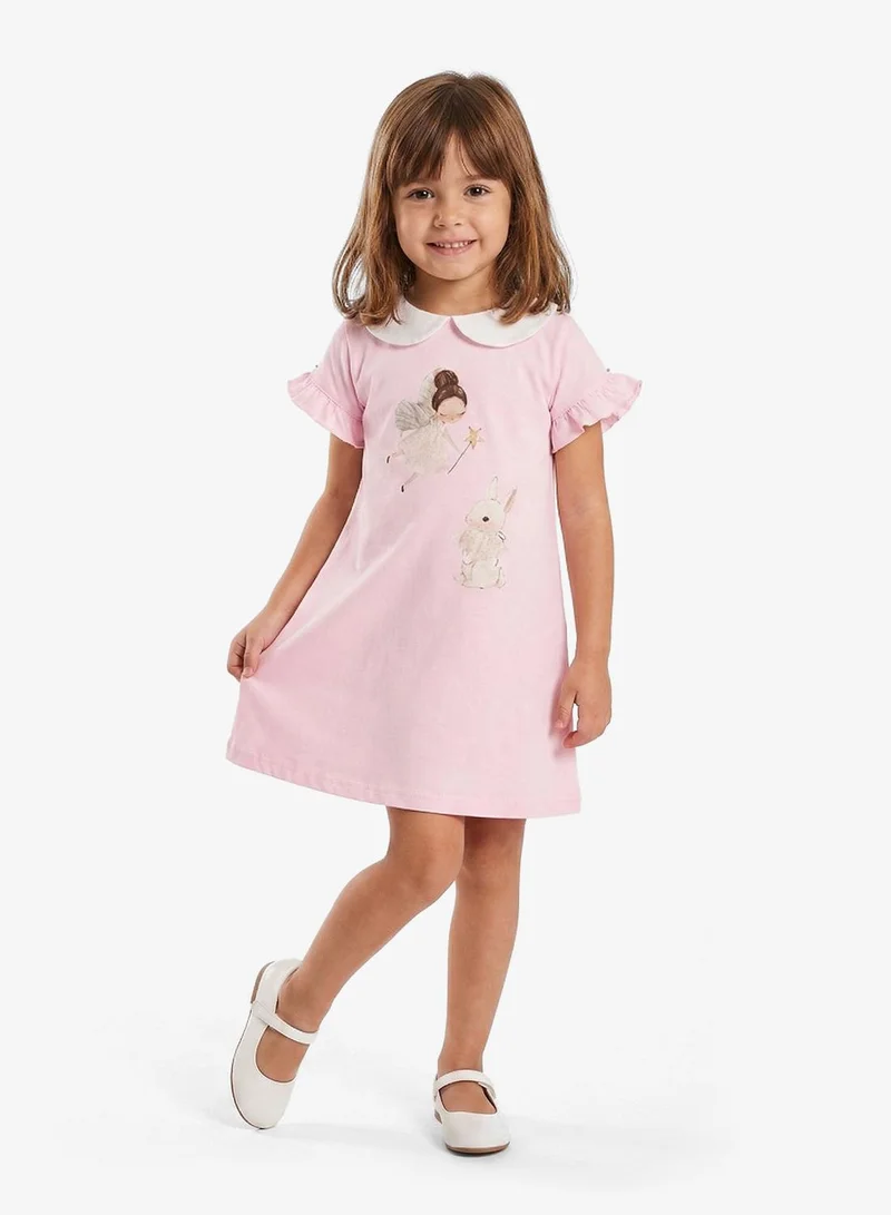 Pinata Magical Fairy and Rabbit Print Collar Dress