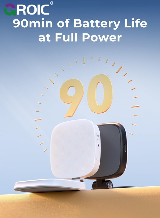 GROIC Magnetic Selfie Light, Portable Phone Ring Light with Rechargeable Battery, Compact LED Phone Light for Travel, Video Recording, Vlogging, Live Streaming - Image 2