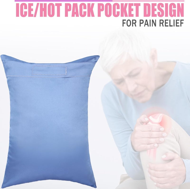 HapiPoppy Knee Pillow Leg Pillows 11" x 7.8" Silky Small Hip Support Pillows Smooth Cooling Between Legs for Side Sleepers Sciatica Joints Pain Relief Post Surgery Cushion Gifts, Satin Haze Blue - Image 2