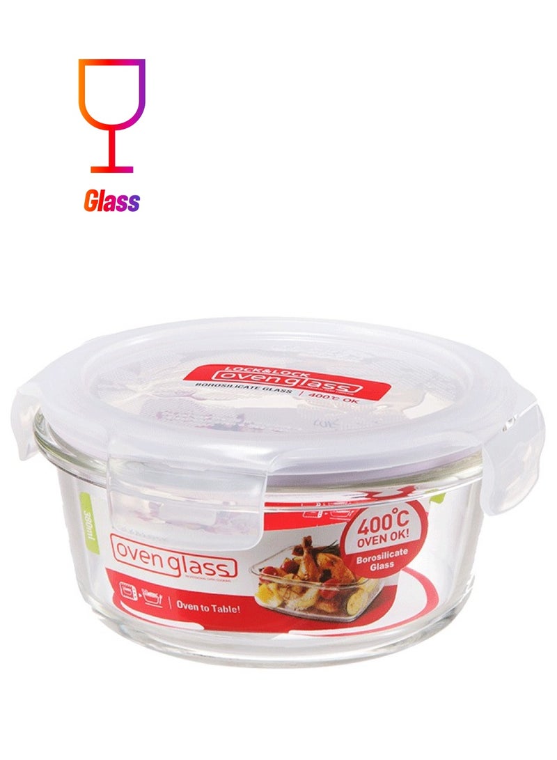 LOCK & LOCK Euro Glass Container Round 380ml