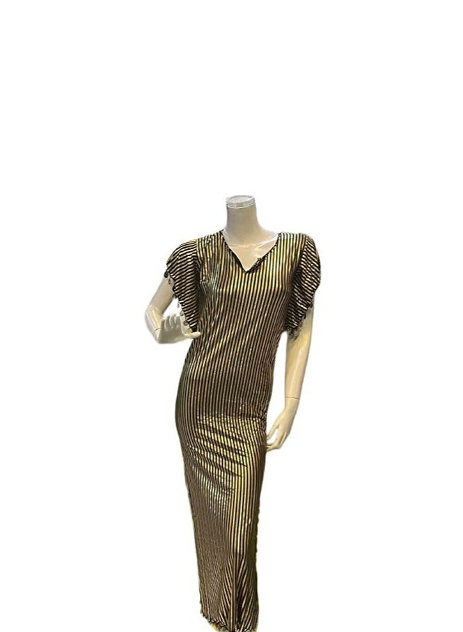 زي  شرقي للرقص الشرقي من الجلابية نانسي مصنوع يدويا للنساء  اسود × ذهبي - Image 2