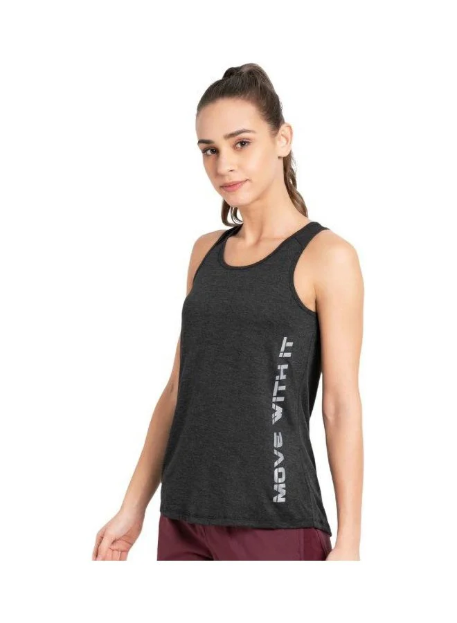 MW33 Women Microfiber Fabric Graphic Printed Tank Top with Breathable Mesh and Stay Dry Treatment