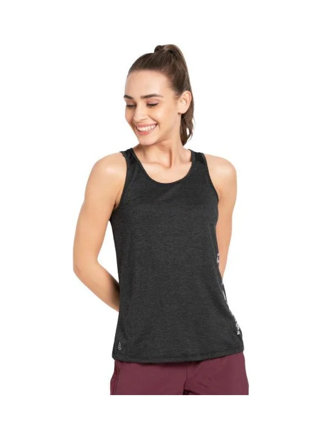 Jockey black MW33 Women Microfiber Fabric Graphic Printed Tank Top with Breathable Mesh and Stay Dry Treatment for Women | Best Price UAE