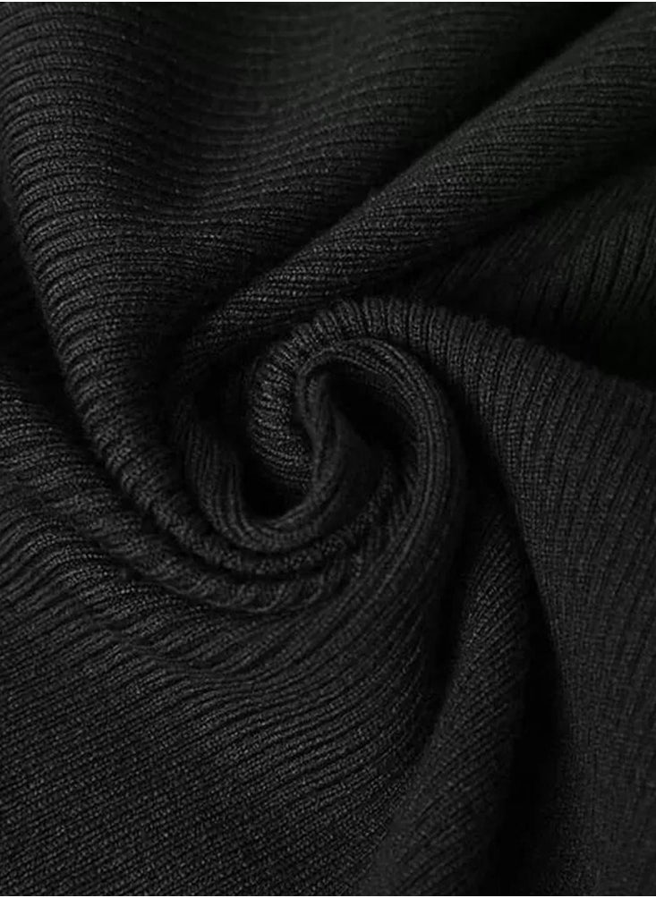 Nileton - Ribbed Knit Wide Leg Pants - High Waist Flare Leggings With Pocket - Rib Knit Yoga Pants - Image 1