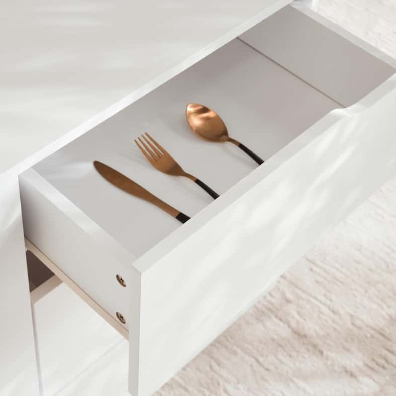 Pan Home MENORA SIDEBOARD WITH 3 DRAWER 2 DOOR MELAMINE - WHITE - Image 5