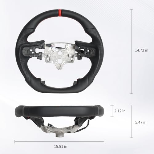 JIANGGAI Full Leather Steering Wheel, D-Shaped Flat Bottom Perforated Leather Grip Steering Wheel Fit for Chevrolet Silverado 1500 2500 with Heated 2019+(Paddle Version) - Image 3