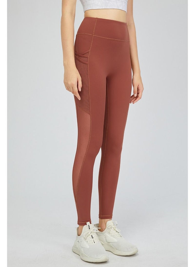 Loquat Solid Stretch Yogo Pants Brown  - Image 1