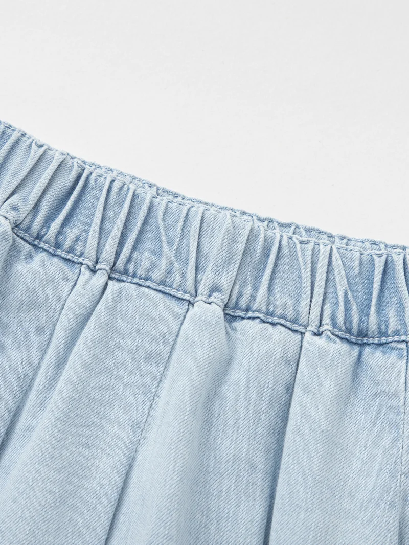 Balabala Kids Girl Denim short sleeve suit