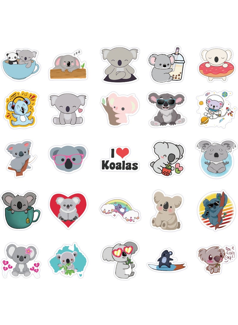 Animals 50Pcs Koala Stickers for Water Bottle Laptop Car Bicycle Luggage Guitar Cup Notebook DIY Art Decoration Waterproof Vinyl Cute Cartoon Sticker for Teens Kids Gifts Baby Koala - Image 3