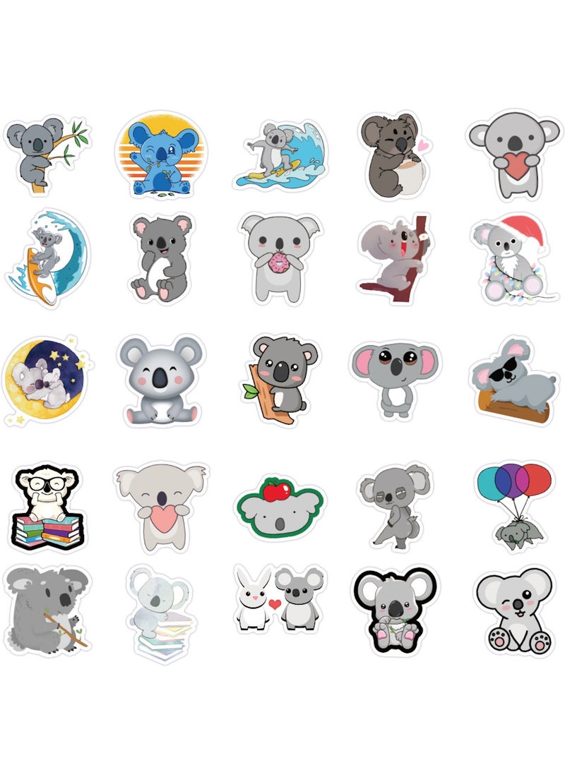 Animals 50Pcs Koala Stickers for Water Bottle Laptop Car Bicycle Luggage Guitar Cup Notebook DIY Art Decoration Waterproof Vinyl Cute Cartoon Sticker for Teens Kids Gifts Baby Koala - Image 2