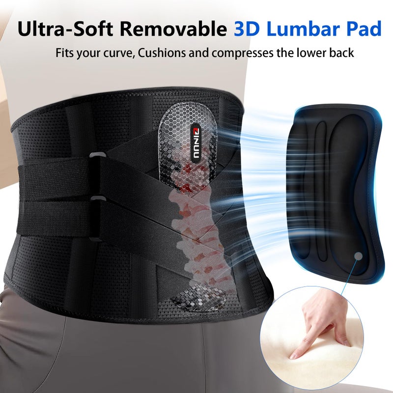 ZINUU Back Brace for Lower Back Pain with 8X Powerful Bionic Support System, Back Support Belt for Men Women with 3D Lumbar Pad, Breathable Lumbar Support Belt for Scoliosis,Sciatica,Herniated Disc, M - Image 4