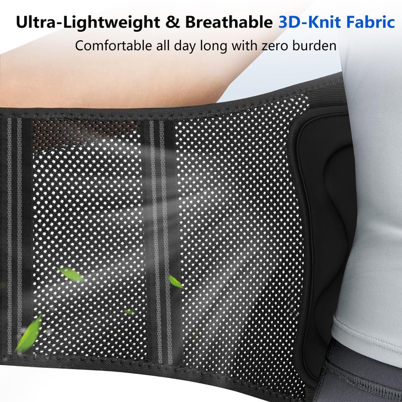 ZINUU Back Brace for Lower Back Pain with 8X Powerful Bionic Support System, Back Support Belt for Men Women with 3D Lumbar Pad, Breathable Lumbar Support Belt for Scoliosis,Sciatica,Herniated Disc, M - Image 5