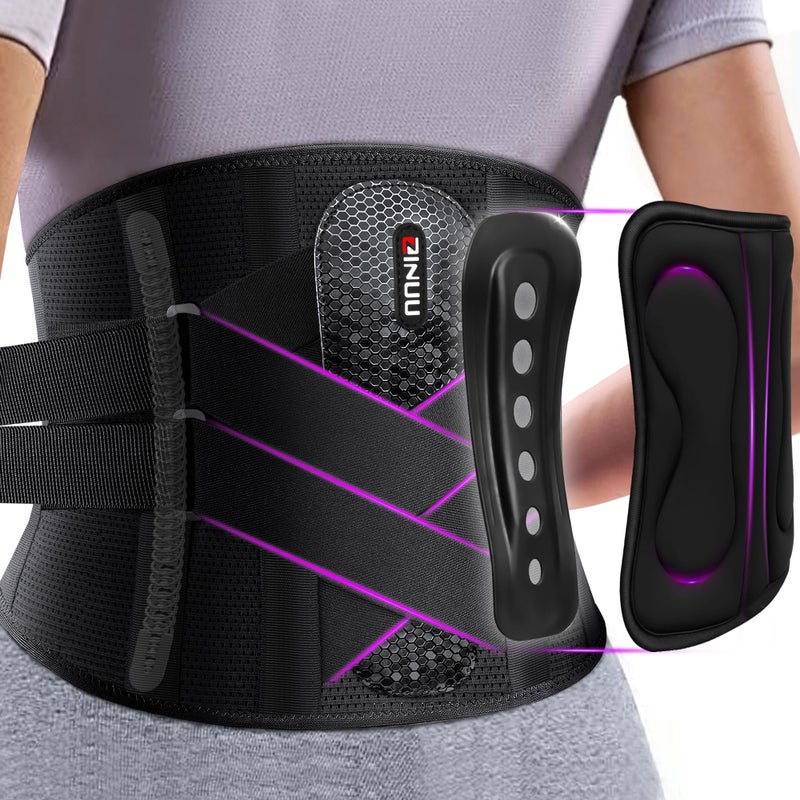 ZINUU Back Brace for Lower Back Pain with 8X Powerful Bionic Support System, Back Support Belt for Men Women with 3D Lumbar Pad, Breathable Lumbar Support Belt for Scoliosis,Sciatica,Herniated Disc, M - Image 1