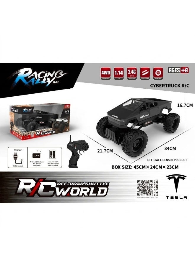 Tesla 1/14 Cyber Crawler Climbing Remote Control Car - Black - Image 1