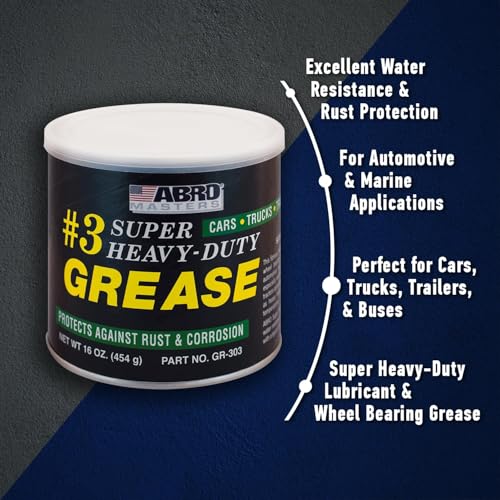 ABRO Masters Super Heavy-Duty #3 Wheel Bearing Grease, 16oz, Sodium-Based, Multi-Purpose Lubricant for Severe Conditions, Ideal for Automotive, Marine, Buses, Trucks, and Tractors - Image 3