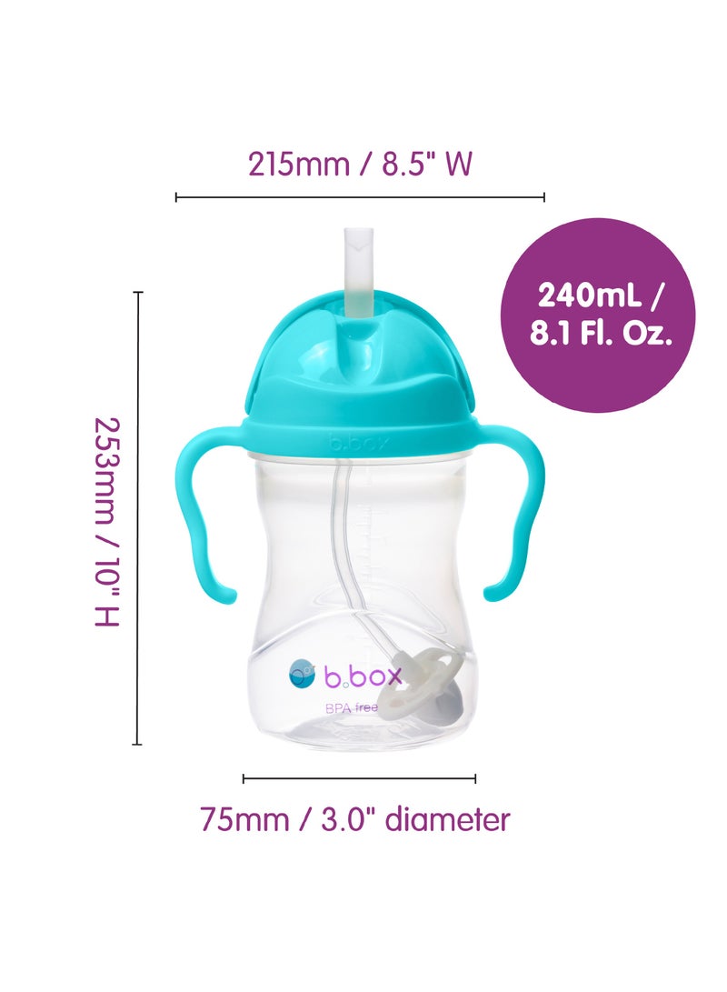 b.box كوب شرب B.box | اشرب من أي زاوية | غطاء قابل للطي، قشة مثقلة، مقاوم للتسرب وسهل الإمساك | خالي من BPA، آمن في غسالة الصحون | من 6 أشهر وما فوق | 240 مل/8 أوقية (أكوا) - Image 3