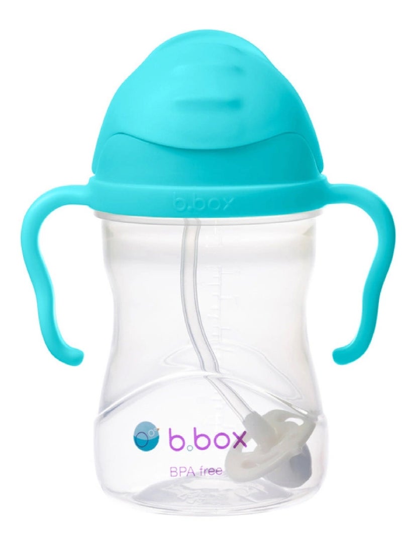 b.box كوب شرب B.box | اشرب من أي زاوية | غطاء قابل للطي، قشة مثقلة، مقاوم للتسرب وسهل الإمساك | خالي من BPA، آمن في غسالة الصحون | من 6 أشهر وما فوق | 240 مل/8 أوقية (أكوا) - Image 1