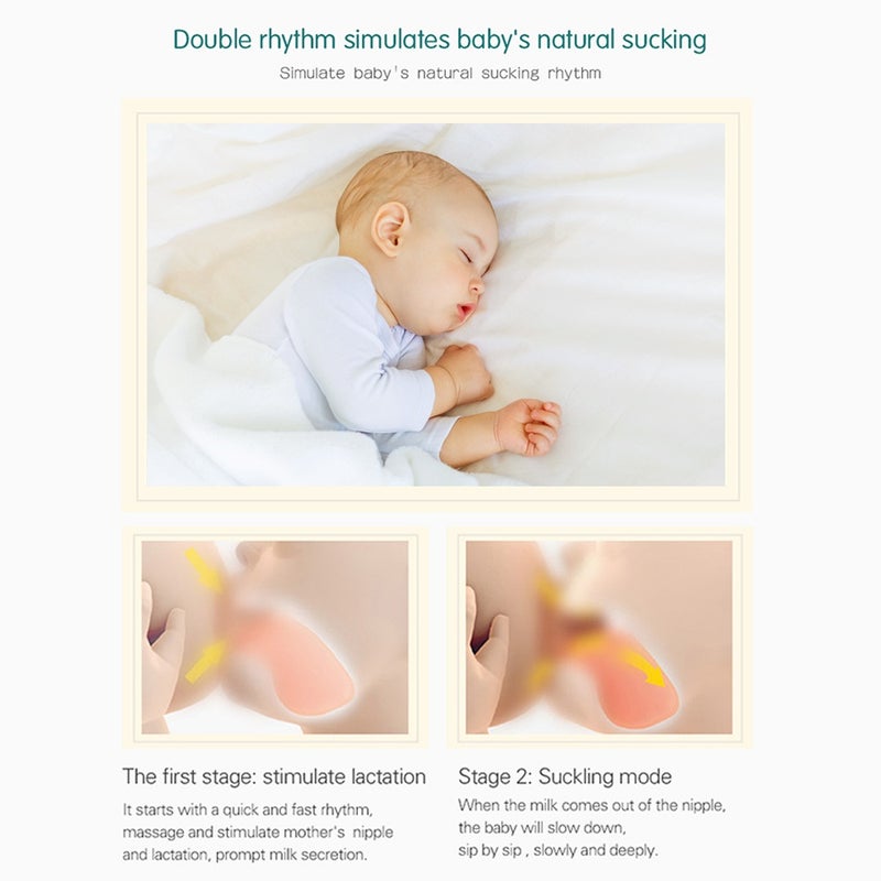 Wearable Double Electric Breast Pump Silent Invisible Hands Breast Pump 3 Modes 16 Levels Adjustable for Home Travel - Image 2
