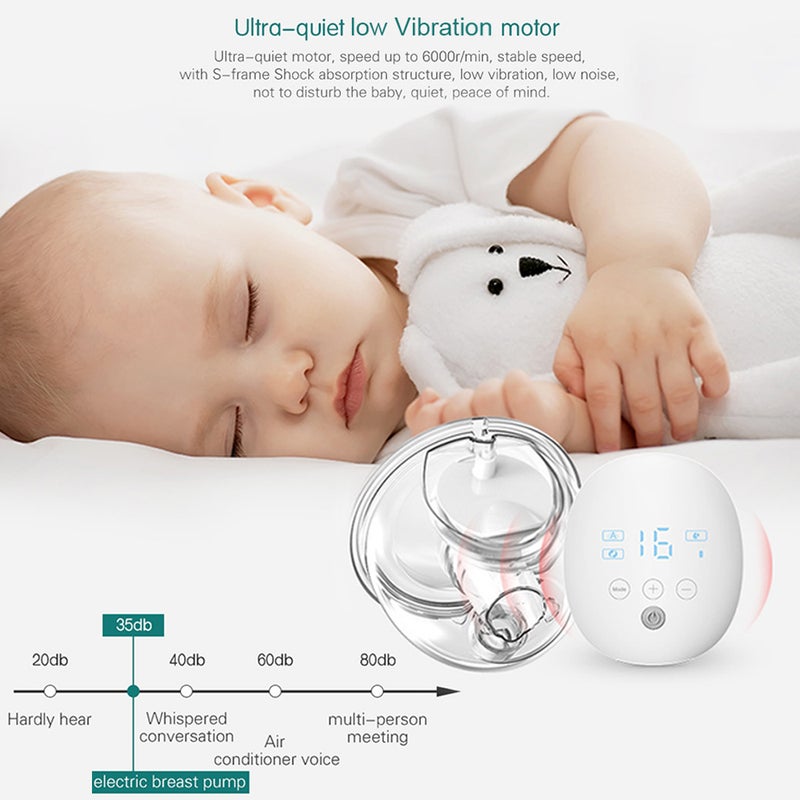 Wearable Double Electric Breast Pump Silent Invisible Hands Breast Pump 3 Modes 16 Levels Adjustable for Home Travel - Image 4
