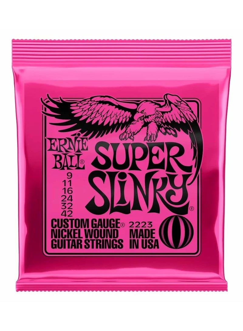 Ernieball P02223 super slinky nickel wound electrictric guitar strings - 9-42 gauge