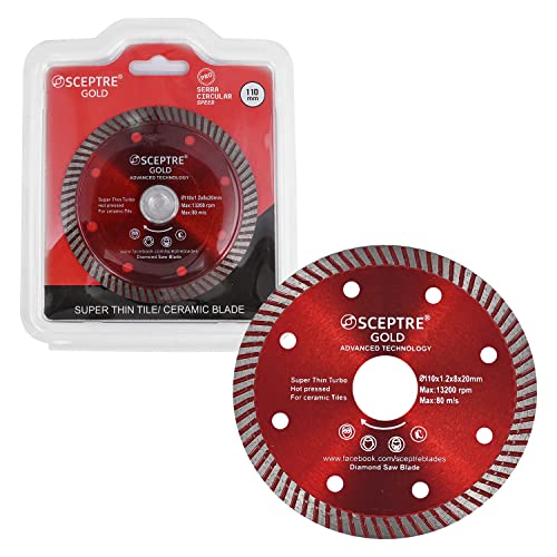SCEPTRE SUPER Thin ZERO CHIPPING Wheel TILE CUTTING Blade Hot Press TURBO for Ceramic AND PRECISE CUTTING (110mm OR 4 Inch TURBO) - Image 1