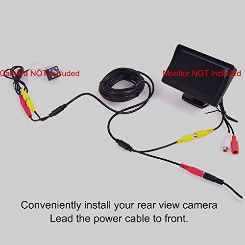 Ekylin Car RCA DC Audio Video AV Extension Cable for CCTV Security, Truck Bus Trailer Reverse Parking Camera (5 Meters/16 Feet) - 2 in 1 RCA Video & DC Power Cable - Image 2