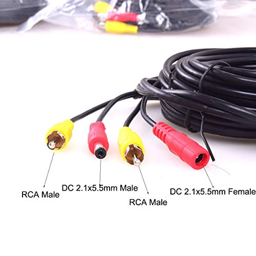 Ekylin Car RCA DC Audio Video AV Extension Cable for CCTV Security, Truck Bus Trailer Reverse Parking Camera (5 Meters/16 Feet) - 2 in 1 RCA Video & DC Power Cable - Image 5