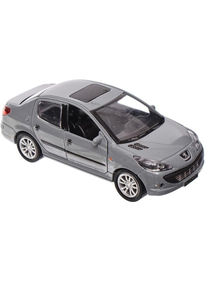 PEUGEOT Maquette Peugeot Miniature Metal Car with Sound, Light and Openable Doors, 1/32 Scale, Gray Color  - Image 3