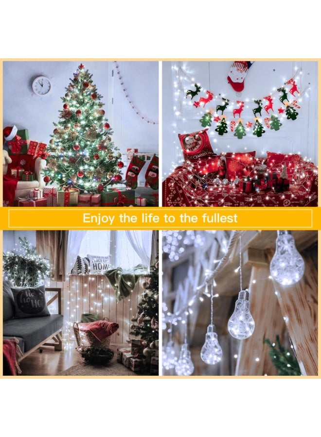 أضواء شجرة عيد الميلاد ، 6 أمتار، 60 مصباح LED خرافي يعمل بالتيار الكهربائي، مقاوم للماء، سلسلة إضاءة خارجية بيضاء باردة للخارج، ديكورات عيد الميلاد للحديقة الداخلية - Image 2