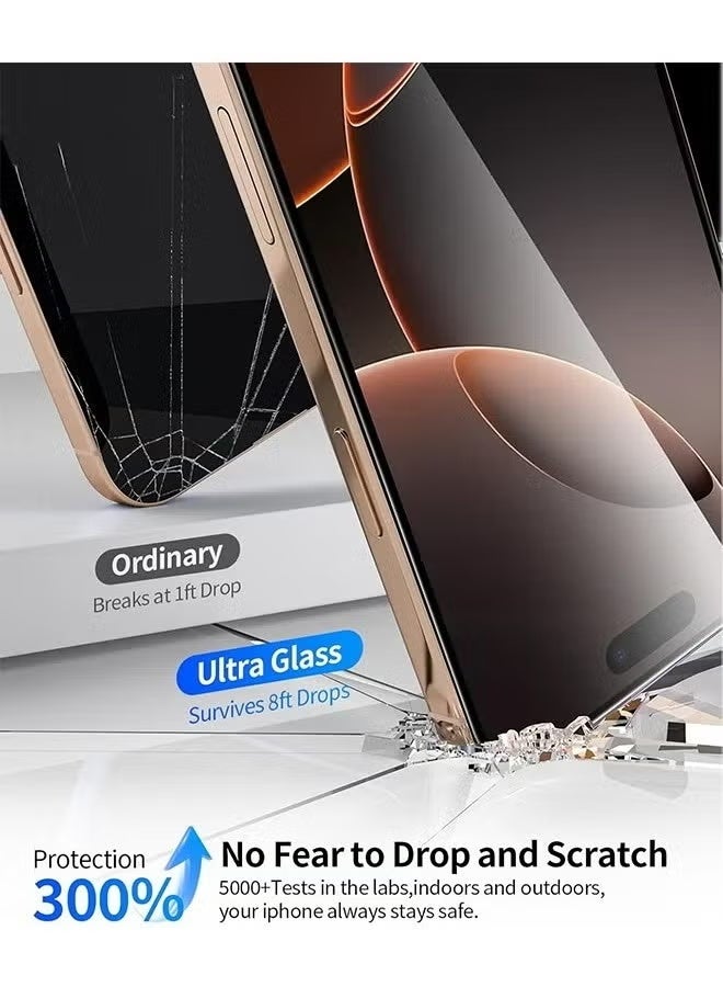 JAJEEK 2 Pcs Screen Protector Compatible with iPhone 16 Pro Max – HD Clear 9H Tempered Glass Film, Bubble Free Installation, Anti Scratch Display Protection - Image 4