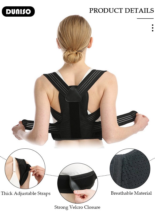 DUNISO Back Brace Posture Corrector for Women and Men,Adjustable Back Straightener Posture Corrector, Breathable and Easy to Wear Back Brace, Relieve Back Pain, Neck Pain, Shoulder Pain, Lower Back Pain  - Image 2