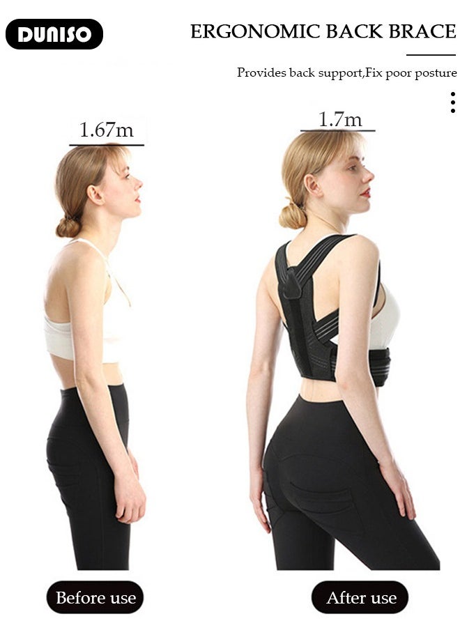 DUNISO Back Brace Posture Corrector for Women and Men,Adjustable Back Straightener Posture Corrector, Breathable and Easy to Wear Back Brace, Relieve Back Pain, Neck Pain, Shoulder Pain, Lower Back Pain  - Image 5