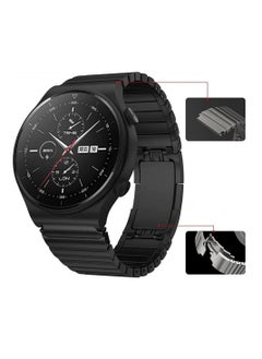 KASTWAVE Stainless Steel Replacement Strap for Huawei GT 46mm / GT2 Pro / GT2 42 / 46mm, Compatible with Samsung Galaxy Watch 46mm, Galaxy Watch 3 45mm / Gear S3, Metal Replacement  Strap 22mm (Black)  - Image 2