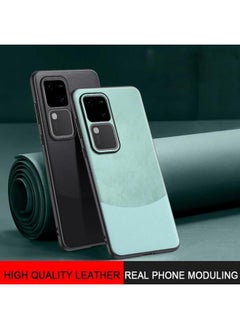 erorex Case Compatible With For Vivo V30 Pro Чехол Для Case Cover Coque Funda Shockproof Luxury Leather，Two Pigmented Leather All Encompassing Anti Drop Silicone Protective Case White  - Image 2