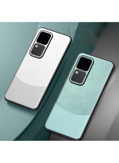 erorex Case Compatible With For Vivo V30 Pro Чехол Для Case Cover Coque Funda Shockproof Luxury Leather，Two Pigmented Leather All Encompassing Anti Drop Silicone Protective Case White  - Image 4