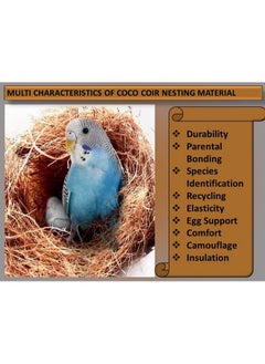 MASHKI Coconut Fiber, Loose Bedding Substrate Laying Eggs For Birds Nest Cages, Nesting Material Birds (200) Gm  - Image 3